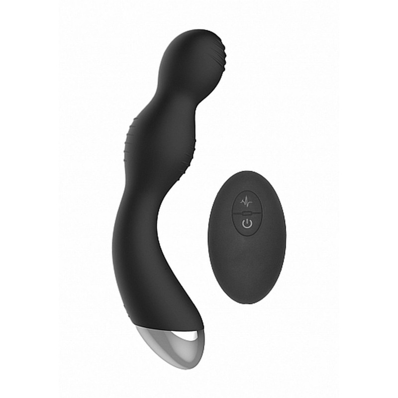 Remote Controlled E-Stim & Vibrating G/P-Spot Vibrator - Black